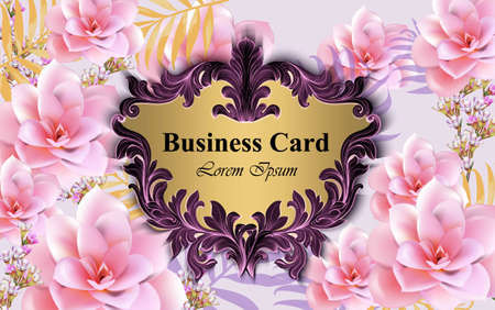 Luxury card with water lily flowers design.のイラスト素材