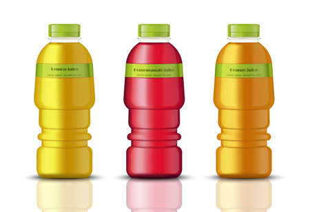 Juice bottles package mock up.のイラスト素材