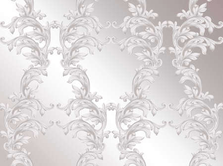 Damask pattern Vector illustration handmade ornament decor. Baroque background textureのイラスト素材