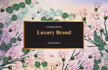 Vintage card with watercolor flowers Vector. Floral designs backgroundのイラスト素材