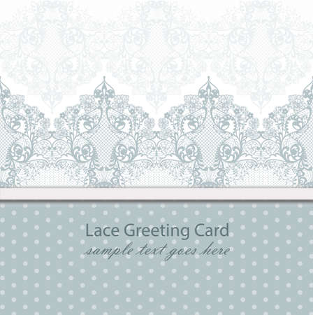 Vintage lace background Vector with handmade ornaments blueのイラスト素材