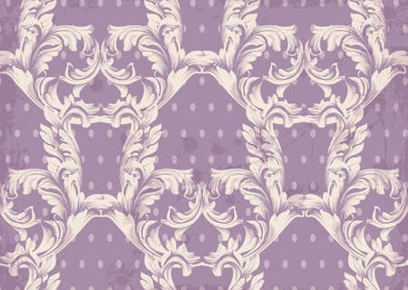Baroque pattern old background Vector. Vintage ornament decor texturesのイラスト素材