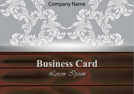 Business card Vector Baroque ornament pattern. Vintage decor soft fabric textures illustrationのイラスト素材