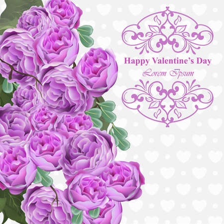 Pink peony flowers card background vector floral design trendy template.のイラスト素材