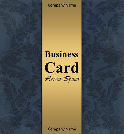 Damask gold label pattern Vector illustration handmade ornament decor. Baroque background texturesのイラスト素材