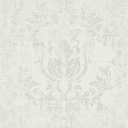 Gray classic pattern Vector ornament decor. Baroque background textures. Royal victorian trendy designsのイラスト素材