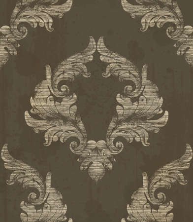 Damask pattern antique ornament Vector illustration. Texture design decorsのイラスト素材