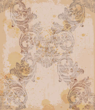 Damask pattern old ornament decor Vector illustration. Texture designsのイラスト素材