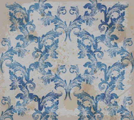 Damask old pattern ornament decor vector. Baroque fabric texture illustration design.のイラスト素材