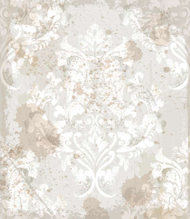 Damask old pattern ornament decor vector. Baroque fabric texture illustration design.のイラスト素材