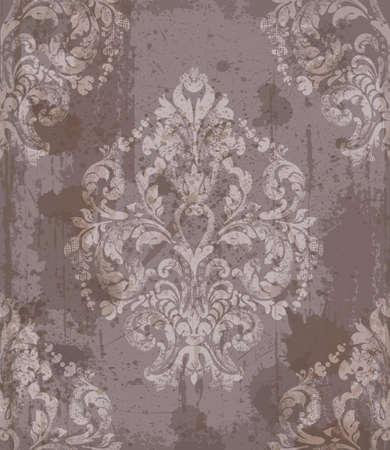 Damask old pattern ornament decor vector. Baroque fabric texture illustration design.のイラスト素材
