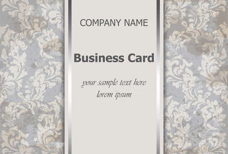 Business card with luxury ornament Vector. Baroque intricate design illustration. Place for textsのイラスト素材