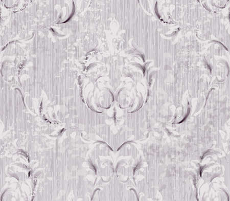 Gray Baroque pattern vintage background Vector. Ornamented texture luxury design. Royal textile decorのイラスト素材