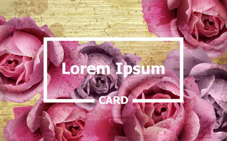 Vintage card with rose flowers Vector. template layout abstract backgroundsのイラスト素材