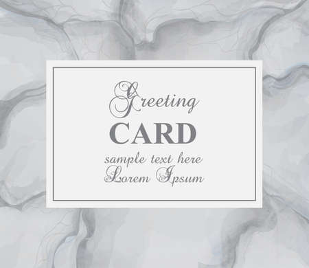 Greeting card with gray marble background Vector. Luxury stone pattern texturesのイラスト素材