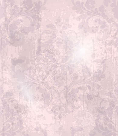 Vintage baroque pattern Vector. Beautiful ornament decor. Royal luxury texture backgrounds. Pink lavender colorsのイラスト素材