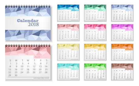 Calendar abstract style design Vector. 3d detailed illustrationsのイラスト素材