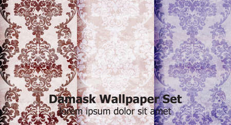 Vintage damask patternのイラスト素材