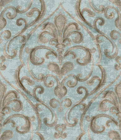 Vintage baroque ornamented background watercolor Vector. Royal luxury texture. Elegant decor design with old grunge styles. Pastel colorsの写真素材