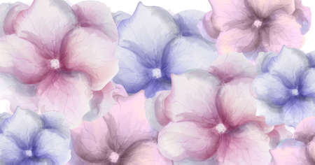 Watercolor flowers banner Vector. Beautiful wedding or birthday floral decoration. Invitation card...