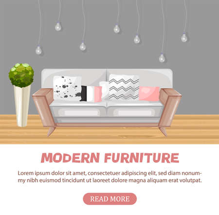 Modern sofa isolated Vector. Furniture icon design. Sale decorations.のイラスト素材