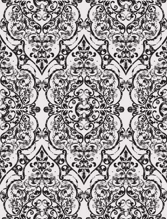 Baroque texture pattern Vector. Floral ornament decoration. Victorian engraved retro design. Vintage fabric decors. Luxury fabricのイラスト素材