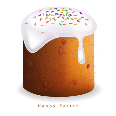 Easter Traditional sweet bread Vector realistic. Willow branches. Holiday cardsのイラスト素材