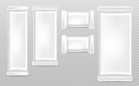 Chocolate bars empty templates collection Vector realistic. Product packaging container isolated. 3d detailed illustrationのイラスト素材