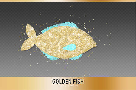 Golden Fish glitter Vector. glowing icon templatesの写真素材
