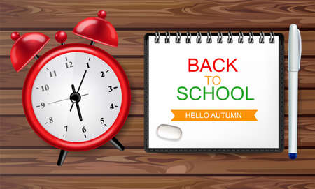 Back to school alarm clock posterのイラスト素材