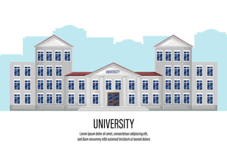 Architectural facade universityのイラスト素材