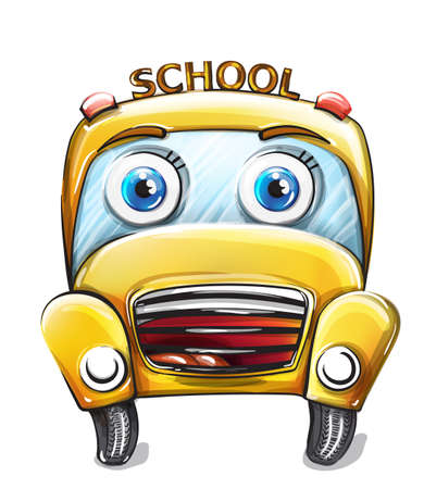 School bus funny cartoon