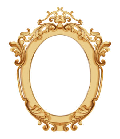 Baroque luxury golden frameのイラスト素材