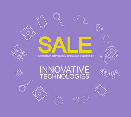 Innovative technologies icons packのイラスト素材