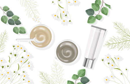 Organic body care products compositionのイラスト素材