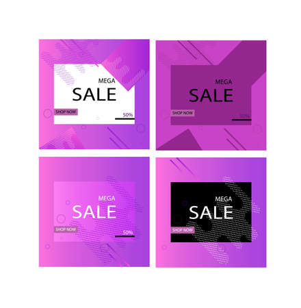 Sale banners templates vector. Promotion marketing cardsのイラスト素材