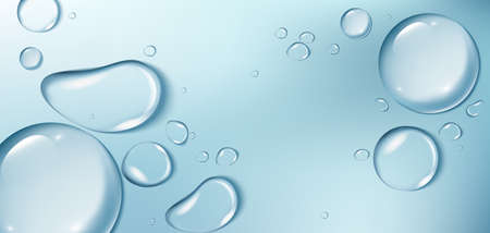 Big water drops on blue background. Aqua backgroundのイラスト素材