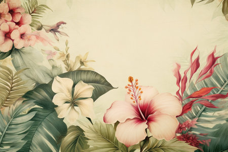 Vintage floral background card with space for textの素材