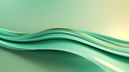 Abstract green wavy background. 3d rendering, 3d illustration.の素材