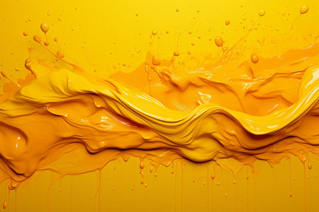 Yellow paint color splash drops backgroundの素材