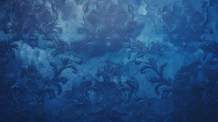 Blue background with ornaments and floral patterns. Design element.の素材