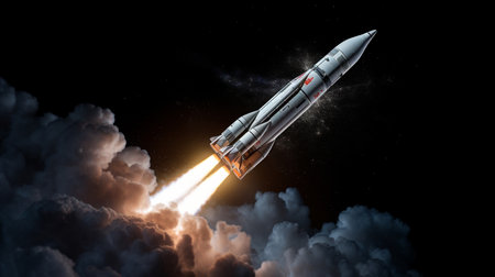 Rocket on spaceship. Cosmic adventureの素材