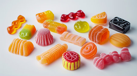 Variety of candies on a isolate white backgroundの素材