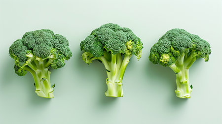 Fresh green broccoli, on white backgroundの素材