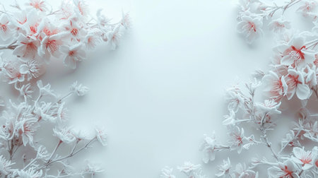 Frozen pastel flowers, view from above, minimalの素材