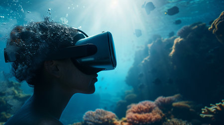 Innovative VR gsasses designed for exploring underwater worldsの素材
