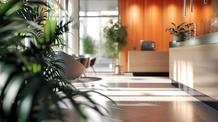Interior design of an office reception areaの素材