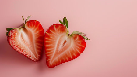 Strawberry on isolate light pink backgroundの素材