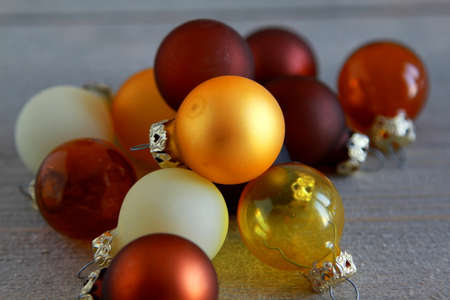 Close Up of Small Christmas Ballsの写真素材