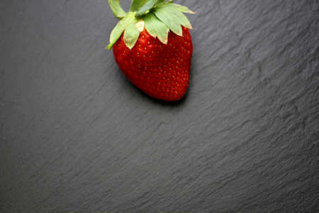 Strawberry on a slate backgroundの写真素材